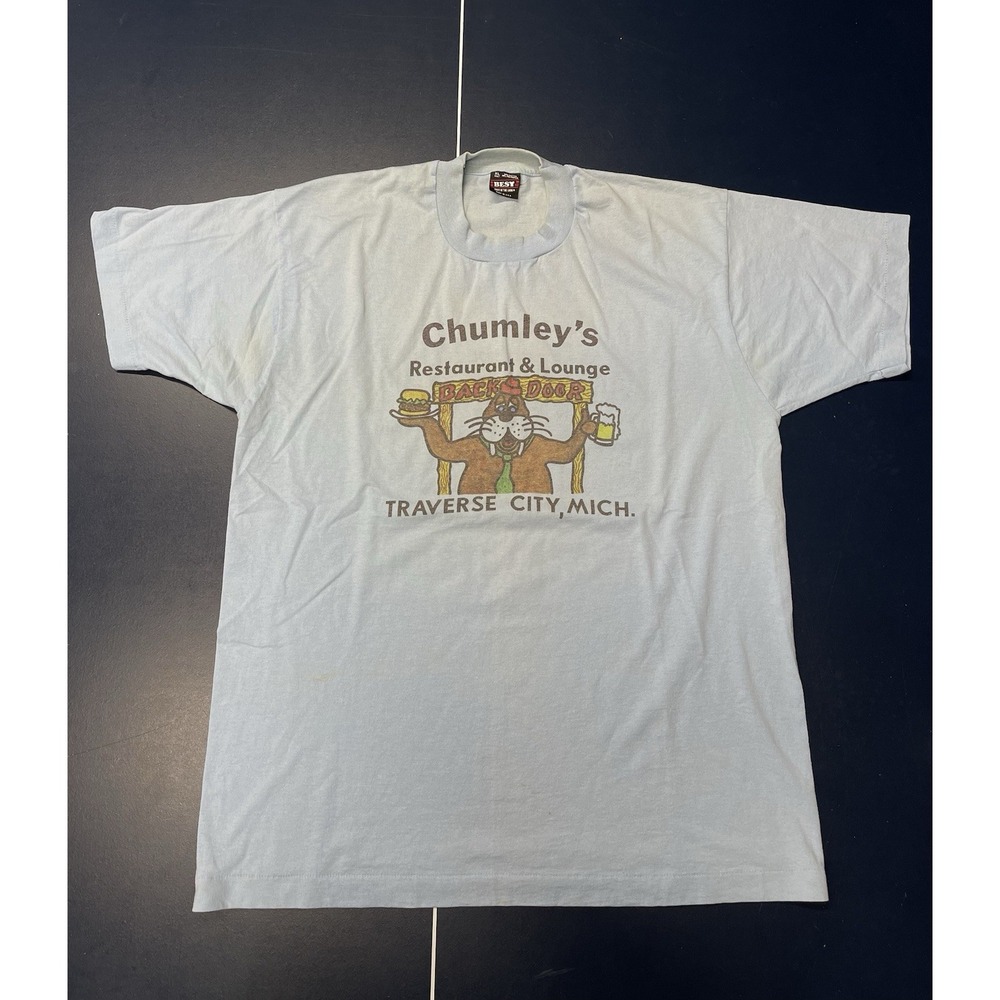 Vintage 90s Single Stitch Chumley's Restaurant Graphic T-Shirt Size XL USA